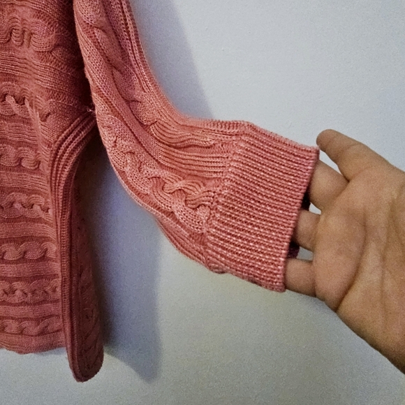 Ralph Lauren Sz M 3D Cable Knit Rouge  Cotton & Viscose Boat Neck Sweater Top - Picture 4 of 6